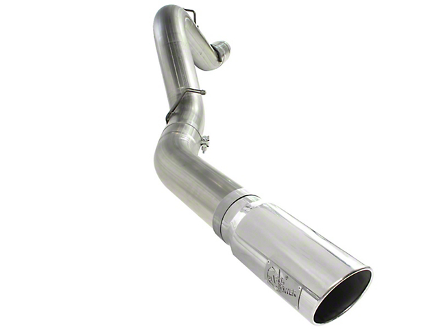 AFE Large Bore-HD 5-Inch DPF-Back Single Exhaust System with Polished Tip; Side Exit (11-16 6.6L Sierra 2500 HD)