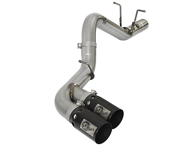 AFE Rebel XD Series 4-Inch DPF-Back Single Exhaust System with Black Tips; Side Exit (17-19 6.6L Duramax Sierra 2500 HD)