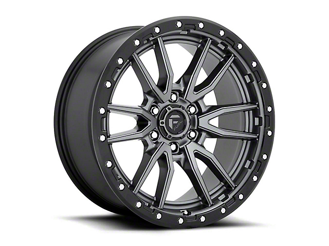 Fuel Wheels Rebel Matte Gunmetal with Black Ring 8-Lug Wheel; 20x10; -18mm Offset (20-23 Silverado 2500 HD)