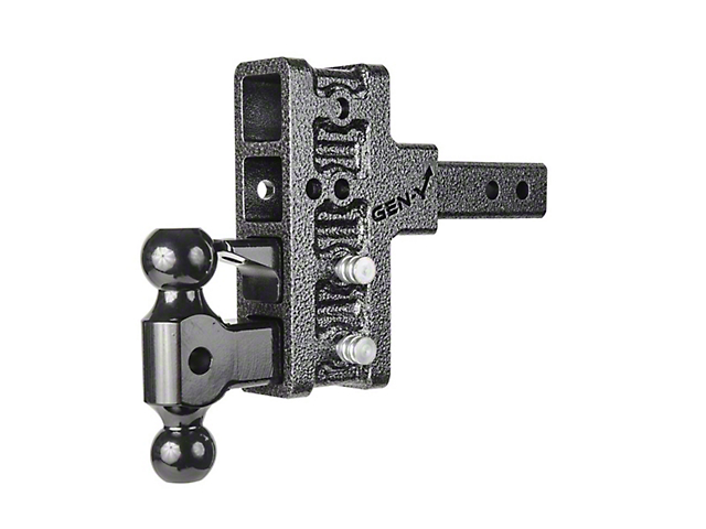Gen-Y Hitch Mega-Duty 2-Inch Receiver Hitch 10K Adjustable Ball Mount with Pintle Lock; 5-Inch Offset Drop (Universal; Some Adaptation May Be Required)
