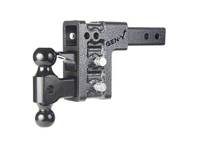 Gen-Y Hitch Mega-Duty 10K Adjustable 2-Inch Receiver Hitch Dual-Ball Mount with Pintle Lock; 7.50-Inch Offset Drop (Universal; Some Adaptation May Be Required)