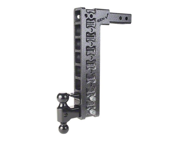 Gen-Y Hitch Mega-Duty 10K Adjustable 2-Inch Receiver Hitch Dual-Ball Mount with Pintle Lock and Stabilizer Bars; 17.50-Inch Drop (Universal; Some Adaptation May Be Required)