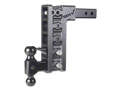 Gen-Y Hitch Mega-Duty 16K Adjustable 2-Inch Receiver Hitch Dual-Ball Mount with Pintle Lock; 10-Inch Drop (Universal; Some Adaptation May Be Required)
