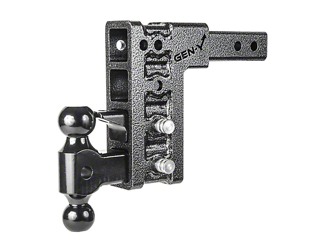 Gen-Y Hitch Mega-Duty 2-Inch Receiver Hitch 16K Adjustable Ball Mount with Pintle Lock and Stabilizer Bars; 17.50-Inch Drop (Universal; Some Adaptation May Be Required)