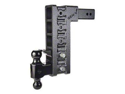 Gen-Y Hitch Mega-Duty 21K Adjustable 2.50-Inch Receiver Hitch Dual-Ball Mount with Pintle Lock; 12-Inch Drop (Universal; Some Adaptation May Be Required)