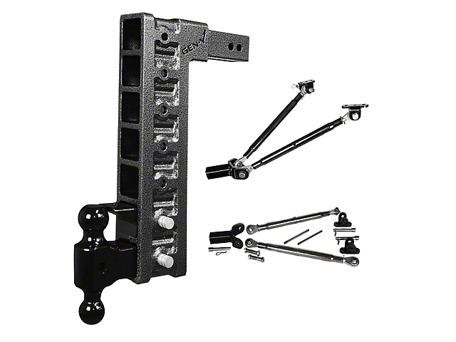 Gen-Y Hitch Mega-Duty 2.50-Inch Receiver Hitch 21K Adjustable Ball Mount with Stabilizer Bars; 18-Inch Drop (Universal; Some Adaptation May Be Required)