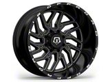 TIS 544BM Gloss Black Milled 8-Lug Wheel; 20x10; -25mm Offset (19-26 RAM 2500)