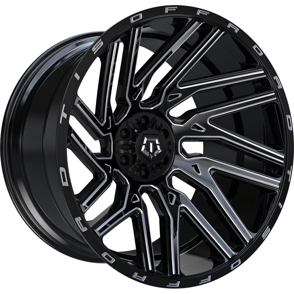 TIS RAM 1500 554BM Gloss Black Milled 8-Lug Wheel; 22x12; -44mm Offset ...