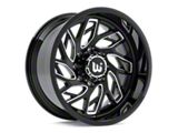 Western Wheels MS83 Gloss Black with Milling Spokes 8-Lug Wheel; 20x10; -12mm Offset (07-10 Silverado 2500 HD)