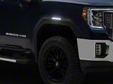 Raxiom V2 LED Side Markers; Smoked Lens; White LED (20-26 Sierra 2500 HD)