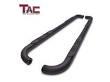 3-Inch Round Side Step Bars; Textured Black (01-19 Silverado 3500 HD Crew Cab)
