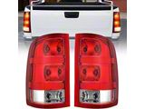 OE Style Tail Lights; Chrome Housing; Red Lens (07-14 Sierra 2500 HD)