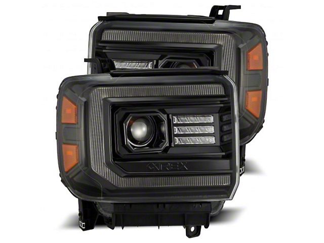 PRO-Series Projector Headlights; Alpha Black Housing; Clear Lens (14-18 Sierra 1500)