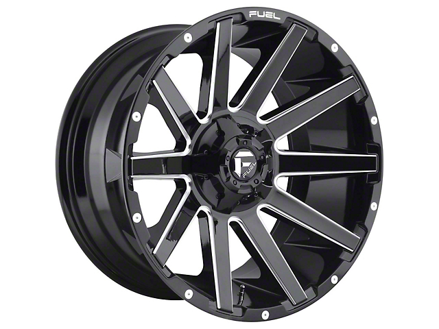 Fuel Wheels Contra Gloss Black Milled 8-Lug Wheel; 20x10; -18mm Offset (20-23 Sierra 2500 HD)