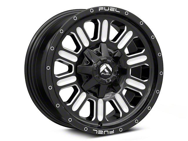 Fuel Wheels Hardline Gloss Black Milled 8-Lug Wheel; 18x9; 20mm Offset (15-19 Sierra 2500 HD)