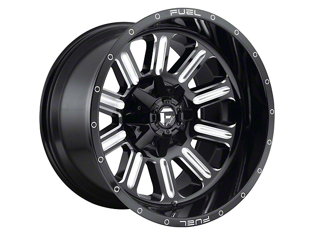 Fuel Wheels Hardline Gloss Black Milled 8-Lug Wheel; 20x12; -44mm Offset (20-23 Sierra 2500 HD)