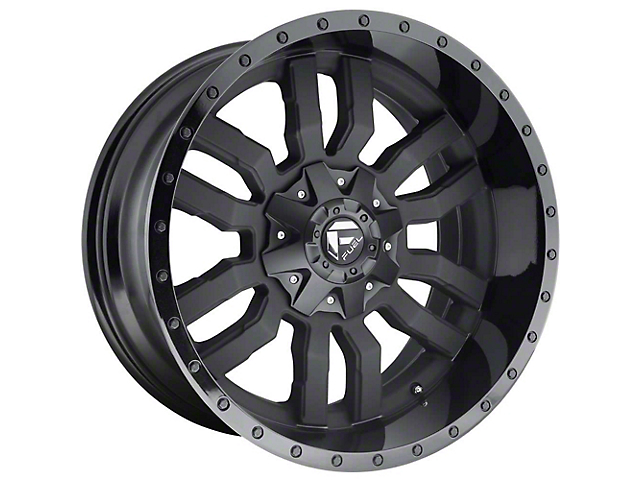 Fuel Wheels Sledge Matte Black with Gloss Black Lip 8-Lug Wheel; 18x9; 20mm Offset (20-23 Sierra 2500 HD)