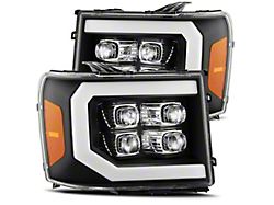 NOVA-Series LED Projector Headlights; Black Housing; Clear Lens (07-13 Sierra 1500)