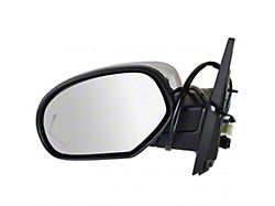 Powered Heated Memory Side Mirror with Chrome Cap; Driver Side (09-14 Silverado 1500)