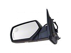 Powered Heated Memory Side Mirror with Puddle Light; Textured Black; Driver Side (14-18 Silverado 1500)