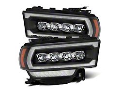 NOVA-Series LED Projector Headlights; Black Housing; Clear Lens (19-22 RAM 2500 w/ Factory Halogen Headlights)