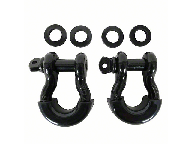 3/4-Inch D-Ring Shackle with Isolator; Black