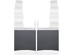Husky 12-Inch Wide KickBack Mud Flaps; Front; Stainless Steel Top and Weight (09-18 RAM 2500)