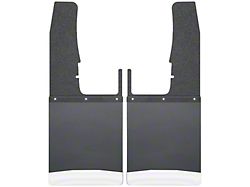Husky 12-Inch Wide KickBack Mud Flaps; Front; Textured Black Top and Stainless Steel Weight (09-18 RAM 2500)