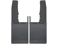 Husky 12-Inch Wide KickBack Mud Flaps; Front; Textured Black Top and Weight (09-18 RAM 2500)