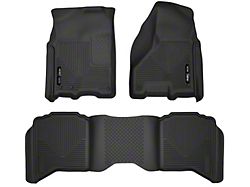 Husky X-Act Contour Front and Second Seat Floor Liners; Black (10-18 RAM 2500 Crew Cab w/ Automatic Transmission)
