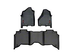 Rough Country Heavy Duty Front and Rear Floor Mats; Black (19-22 RAM 2500 Crew Cab w/ Front Bucket Seats)