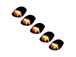 5-Piece Amber OLED Cab Roof Lights; Smoked Lens (03-18 RAM 2500)