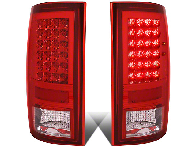 LED Tail Lights; Chrome Housing; Red Lens (10-18 RAM 2500 w/ Factory Halogen Tail Lights)