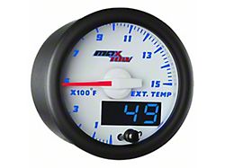 MaxTow 1500 Degree Pyrometer Exhaust Gas Temperature Gauge; White and Blue (Universal; Some Adaptation May Be Required)