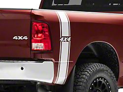 SEC10 Rear Vertical Stripe with 4x4 Logo; Silver (03-23 RAM 2500)