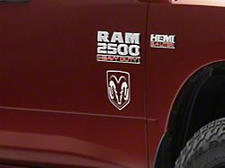 RAM Officially Licensed Small RAM Head Logo; White (03-18 RAM 2500)