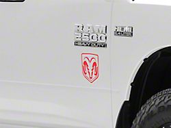 RAM Officially Licensed Small RAM Head Logo; Red (03-18 RAM 2500)