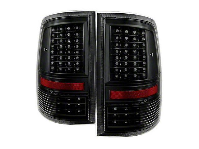 C-Shape LED Tail Lights; Black Housing; Clear Lens (10-18 RAM 2500 w/ Factory Halogen Tail Lights)