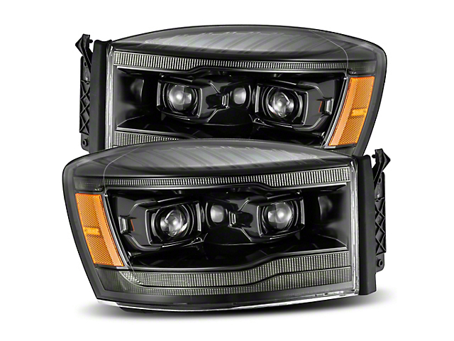 LUXX-Series LED Projector Headlights; Alpha Black Housing; Clear Lens (06-09 RAM 2500)