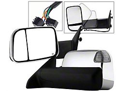 Powered Heated Manual Extended Mirrors with LED Turn Signals; Chrome (10-12 RAM 2500)