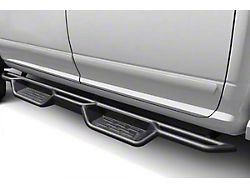 Round Tube Drop Style Nerf Side Step Bars; Black (03-09 RAM 2500 Quad Cab)