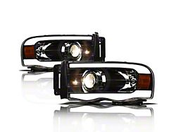LMP Series Projector Headlights; Black Housing; Clear Lens (03-05 RAM 2500)