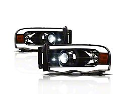 LMX Series LED Projector Headlights; Black Housing; Clear Lens (02-05 RAM 1500)