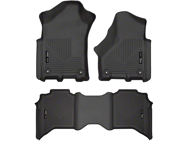 Husky Liners WeatherBeater Front and Second Seat Floor Liners; Black (19-22 RAM 2500 Crew Cab)