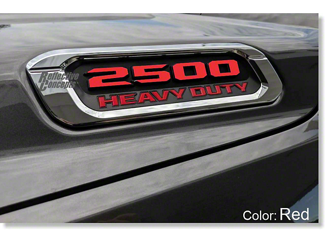 2500 Hood Number Overlay Decals; Carbon Fiber (19-23 RAM 2500)