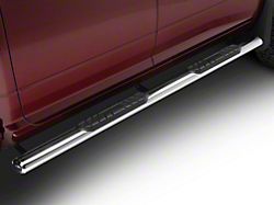 Barricade 4-Inch Oval Straight End Side Step Bars; Stainless Steel (10-23 RAM 2500 Crew Cab)
