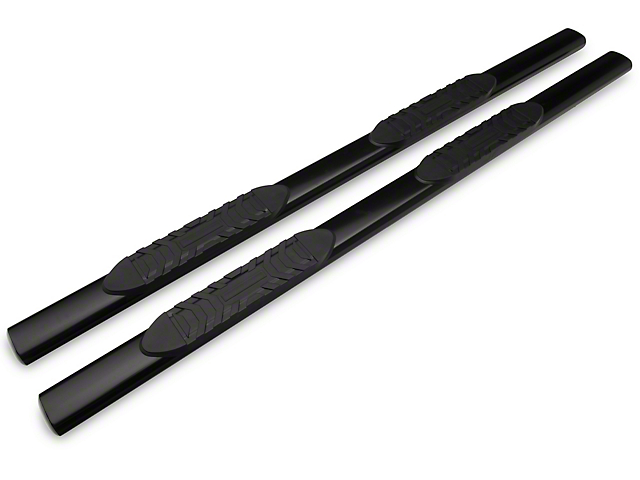Barricade 5-Inch Oval Straight End Side Step Bars; Gloss Black (10-22 RAM 2500 Mega Cab)