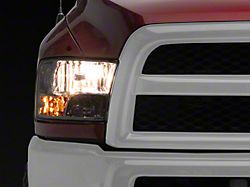 Headlights with Clear Corners; Chrome Housing; Clear Lens (10-18 RAM 2500 w/ Factory Halogen Non-Projector Headlights)