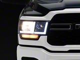 LED Bar Factory Style Headlights; Black Housing; Clear Lens (19-24 RAM 2500 w/ Factory Halogen Headlights)