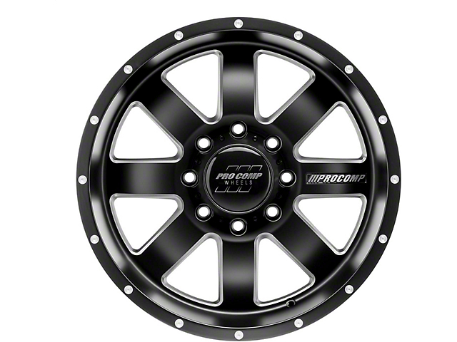 Pro Comp Wheels Trilogy Satin Black 8-Lug Wheel; 17x9; -6mm Offset (07-10 Sierra 2500 HD)